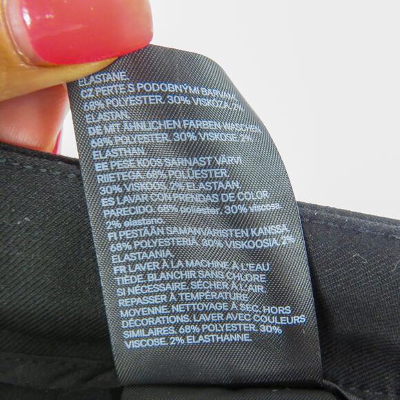 H&M Black Straight Leg High Rise Dress Pants Size 6 Trousers 29" - Picture 6 of 6